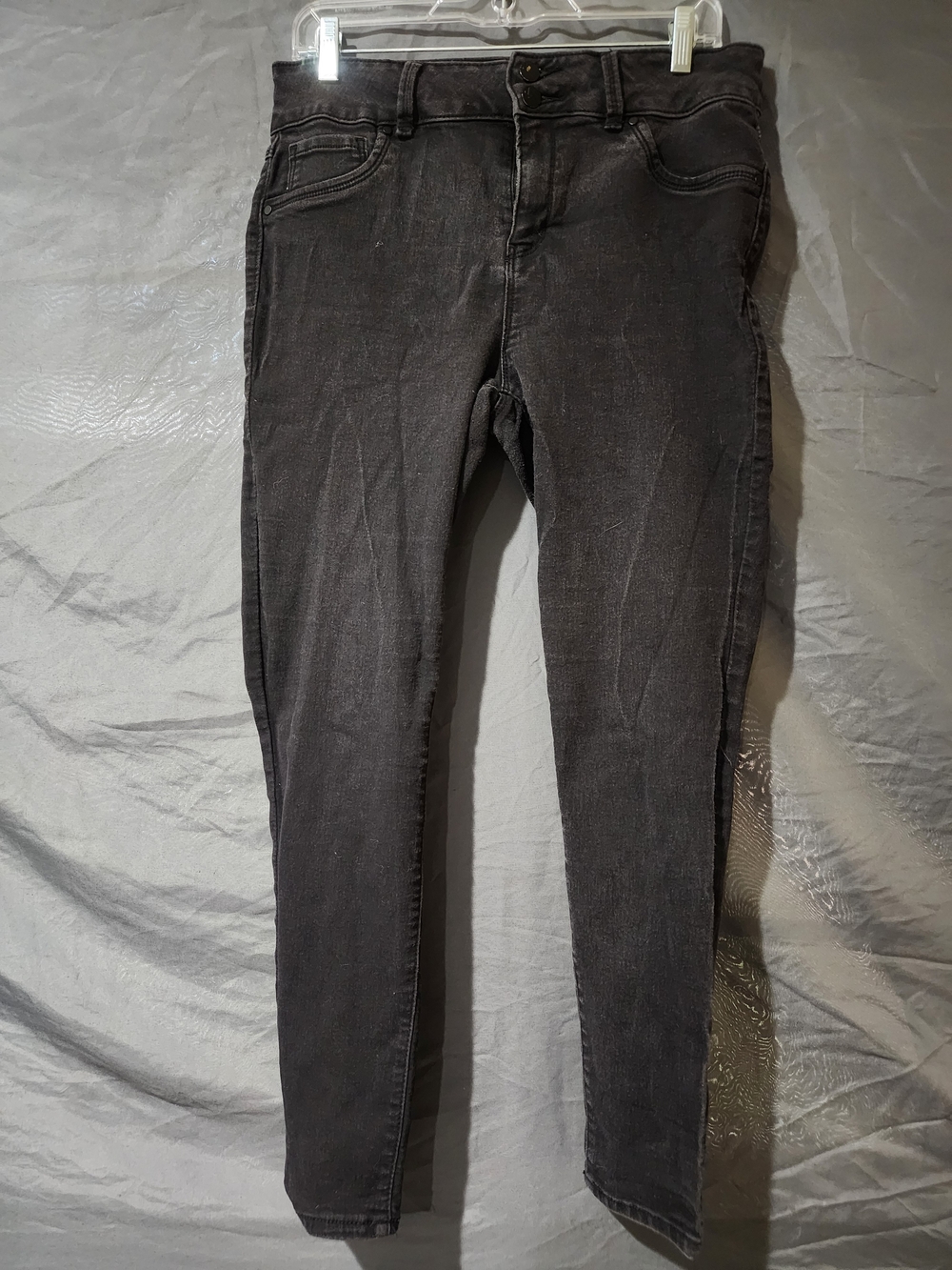 L.Jeans Dark Washed Black High-Rise Double-Button Jeans (Size 14)